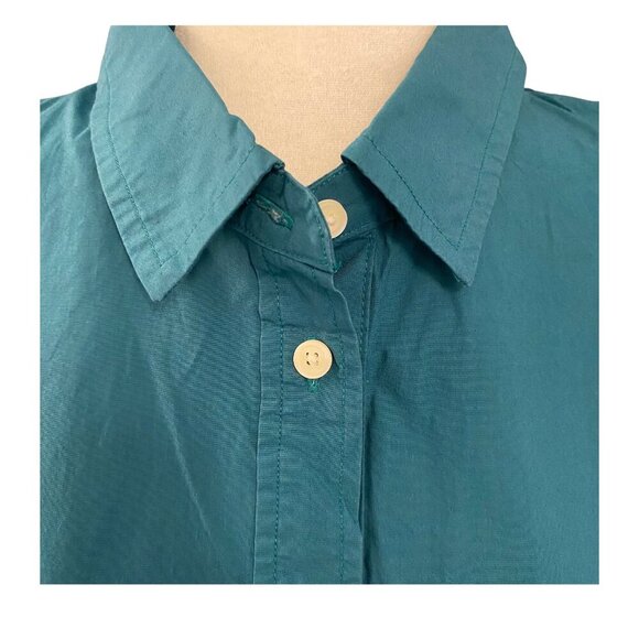 Gap Ruffle Hem Shirt Dress – Jade Stone Green Teal – L - Picture 4 of 6